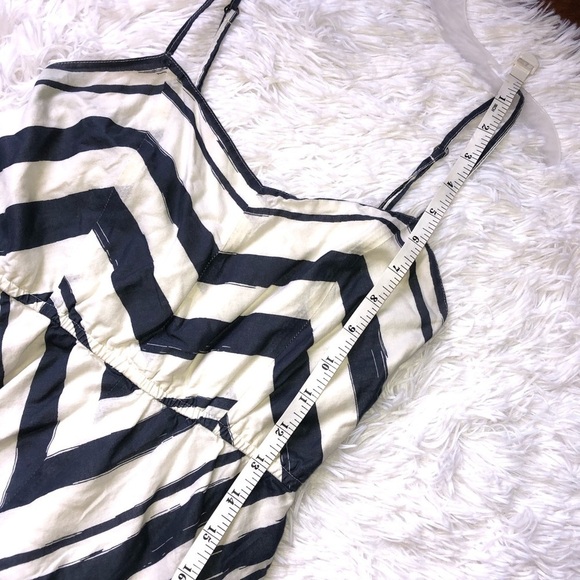 Fossil Chevron Maxi Sleeveless Striped Blue White - Picture 6 of 9